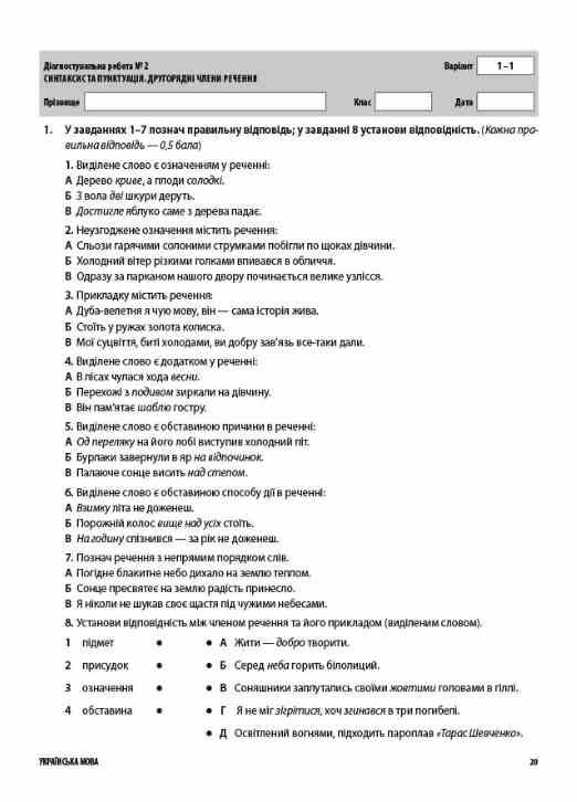 Українська мова 8 клас усі діагностувальні роботи НУШ Ціна (цена) 112.93грн. | придбати  купити (купить) Українська мова 8 клас усі діагностувальні роботи НУШ доставка по Украине, купить книгу, детские игрушки, компакт диски 5