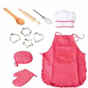 Кухонний набір скалка та ложка деревяні венчик формочки прихватки ковпак фартух 166-1