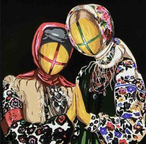 Розпис по номерах 40х40 AV4040-90 Разом на чорному фоні "Strateg"