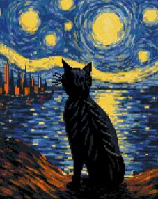 Алмазна мозаїка б/підрамн 40х50 ZAV4050-5 Зоряний кіт "Strateg"