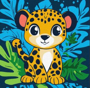 Розпис по номерах 30х30 КНО1271 Веселий леопард "Ідейка"