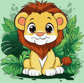 Розпис по номерах 30х30 КНО1272 Веселе левеня "Ідейка"