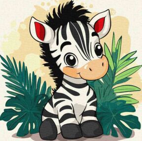 Розпис по номерах 30х30 КНО1273 Весела зебра "Ідейка"