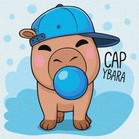 Розпис по номерах 30х30 КНО1293 Капібара і жуйка "Ідейка"