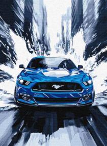 Розпис по номерах 30х40 КНО5159 Синій мустанг "Ідейка"