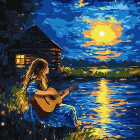 Розпис по номерах 40х40 КНО8636 Звуки у темряві "Ідейка"