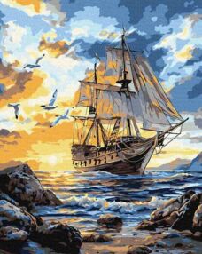 Розпис по номерах 40х50 КНО6376 Птахи над вітрилами "Ідейка"