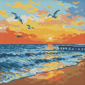 Алмазна мозаїка 30х30 АМО8271 На узбережжі моря "Ідейка"