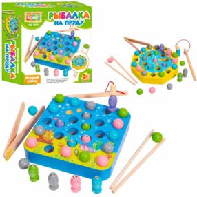 гра деревяна риболовля магнітна рибки вудочка MD 1893