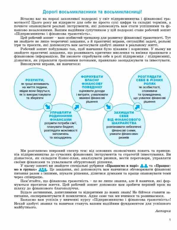 Підприємництво і фінансова грамотність 8 клас зошит для формувального та підсумкового оцінювання нуш Ціна (цена) 76.50грн. | придбати  купити (купить) Підприємництво і фінансова грамотність 8 клас зошит для формувального та підсумкового оцінювання нуш доставка по Украине, купить книгу, детские игрушки, компакт диски 1