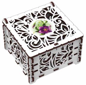 Шкатулка Чарівна квітка механічна деревяна 3Д-модель 10801