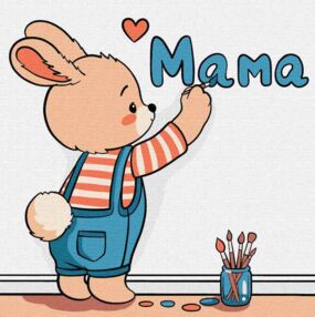 Розпис по номерах 25х25 КНО1238 Малюю слово Мама "Ідейка"