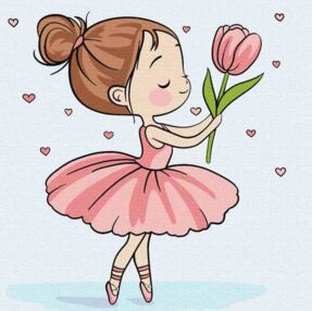 Розпис по номерах 25х25 КНО1240 Весняна балерина "Ідейка"