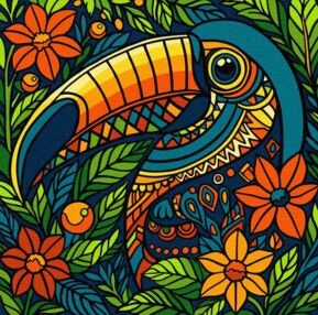Розпис по номерах 30х30 КНО5163 Вітраж Тукан "Ідейка"