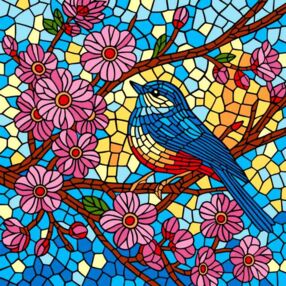 Розпис по номерах 30х30 КНО5164 Вітраж Синиця "Ідейка"