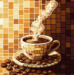 Розпис по номерах 30х30 КНО5166 Вітраж Кава "Ідейка"