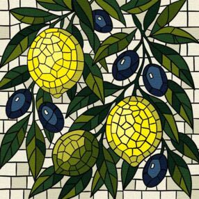 Розпис по номерах 30х30 КНО5738 Вітраж Лимони "Ідейка"