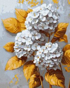 Розпис по номерах 40х50 КНО3310 Золота гортензія фарби металік "Ідейка"