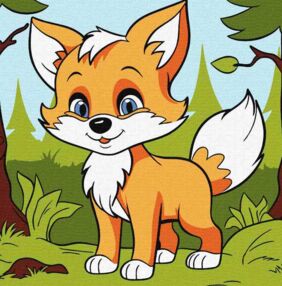 Розпис по номерах 25х25 КНО6113 Пухнаста лисиця "Ідейка"