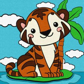 Розпис по номерах 25х25 КНО9068 Миле тигреня "Ідейка"