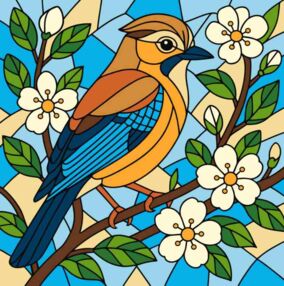 Розпис по номерах 30х30 КНО6789 Вітраж Сойка "Ідейка"