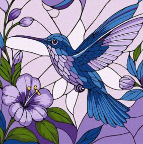 Розпис по номерах 30х30 КНО6790 Вітраж Колібрі "Ідейка"