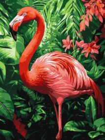 Розпис по номерах 30х40 КНО6779 Фламінго в тропіках "Ідейка"