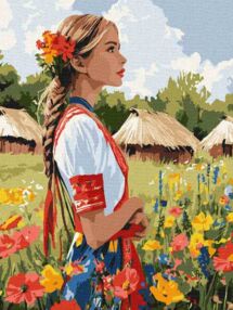 Розпис по номерах 30х40 КНО8485 Гарна українка "Ідейка"