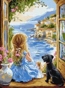 Розпис по номерах 30х40 КНО8493 Мрійлива дівчинка "Ідейка"