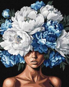 Розпис по номерах 40х50 КНО8527 Квітуча думка фарби металік "Ідейка"