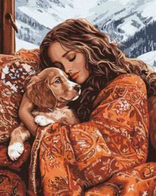 Розпис по номерах 40х50 КНО8536 Обійми улюбленця "Ідейка"