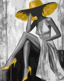 Розпис по номерах 40х50 КНО8539 Золота дама фарби металік "Ідейка"