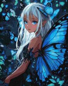 Розпис по номерах 40х50 КНО8561 Чарівні метелики фарби металік "Ідейка"