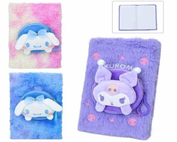 Блокнот плюшевий 14,5 х 21 х 4 см гаманець у клітинку 2 види