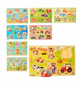 Гра деревяна Рамка вкладиш 8 видів MD 2101