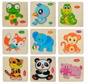 Деревяні пазли тварина транспорт комахи фрукти мікс видів MD 1510