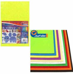 Фетр А4 10 аркушів 10 кольорів товщина 1,2 мм HQ170-MIX2 J.Otten