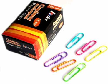 Скріпки 28 мм 100 штук кольорові