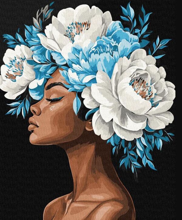 Розпис по номерах 40х50 КНО8523 Блакитна гармонія з фарбами металік Ідейка Ціна (цена) 224.00грн. | придбати  купити (купить) Розпис по номерах 40х50 КНО8523 Блакитна гармонія з фарбами металік Ідейка доставка по Украине, купить книгу, детские игрушки, компакт диски 0