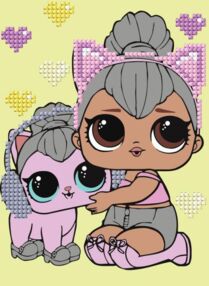 Алмазна мозаїка 15х20 AML1206 LOL Surprise! Surprise! Kitty Queen With Kitty Kitty "Ідейка"