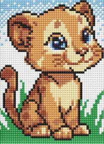 Алмазна мозаїка 15х20 АММ1022 Маленький лев "Ідейка"