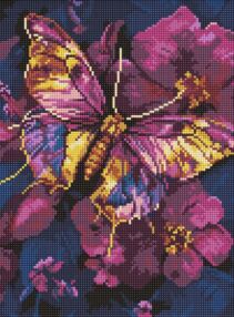 Алмазна мозаїка 30х40 АМО8161 Золотий метелик "Ідейка"