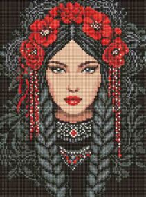 Алмазна мозаїка 30х40 АМО8217 Незламна українка "Ідейка"