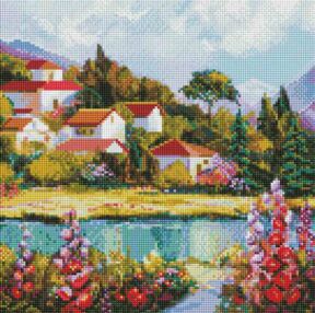 Алмазна мозаїка 40х40 АМО7659 Затишна гавань "Ідейка"