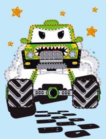 Алмазна мозаїка вибіркова 15х20 AMV1227 Машинка зелена "Ідейка"