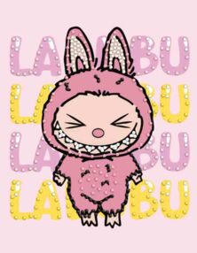 Алмазна мозаїка вибіркова 15х20 AMV1229 Вона Лабубу "Ідейка"