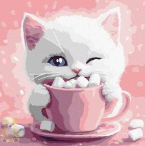 Розпис по номерах 30х30 КНО6768 Какао для котика "Ідейка"