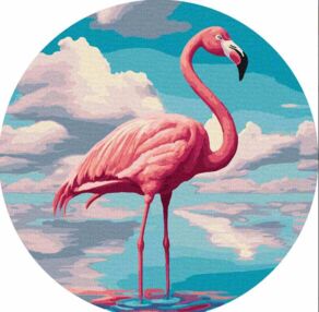 Розпис по номерах d33см КНО-R1022 Вишуканий фламінго "Ідейка"