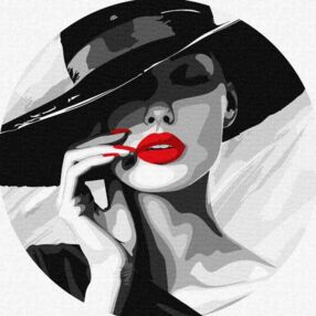 Розпис по номерах d33см КНО-R1158 Дама в капелюсі "Ідейка"