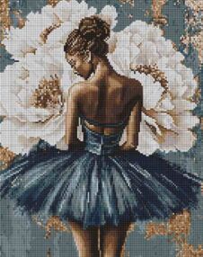 Алмазна мозаїка 40х50 АМО8352 Балерина з білими півоніями "Ідейка"